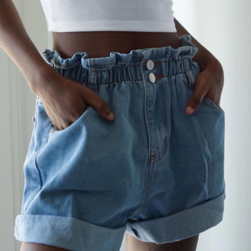 Princess Polly Denim Paperbag Shorts